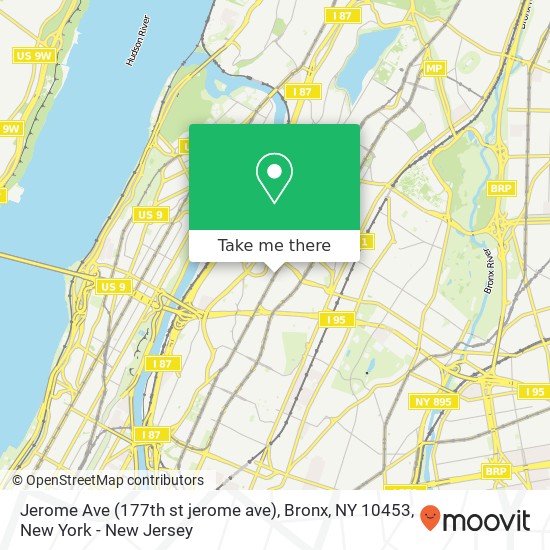 Mapa de Jerome Ave (177th st jerome ave), Bronx, NY 10453