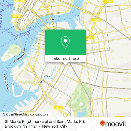 St Marks Pl (st marks pl and Saint Marks Pl), Brooklyn, NY 11217 map