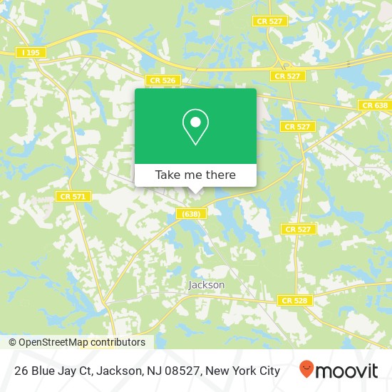 Mapa de 26 Blue Jay Ct, Jackson, NJ 08527
