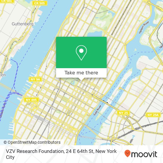 VZV Research Foundation, 24 E 64th St map