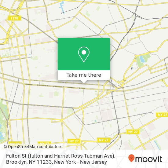 Mapa de Fulton St (fulton and Harriet Ross Tubman Ave), Brooklyn, NY 11233