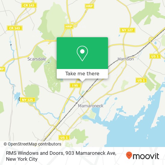 Mapa de RMS Windows and Doors, 903 Mamaroneck Ave