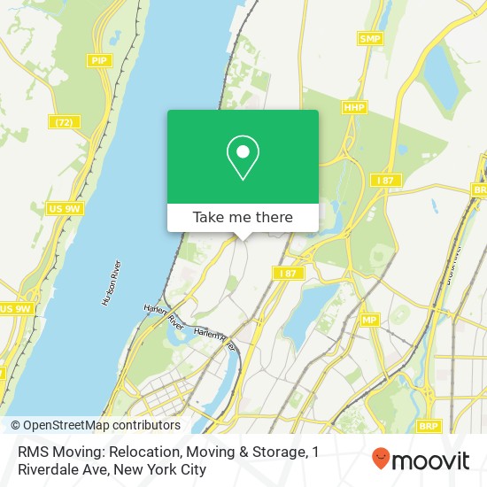 RMS Moving: Relocation, Moving & Storage, 1 Riverdale Ave map