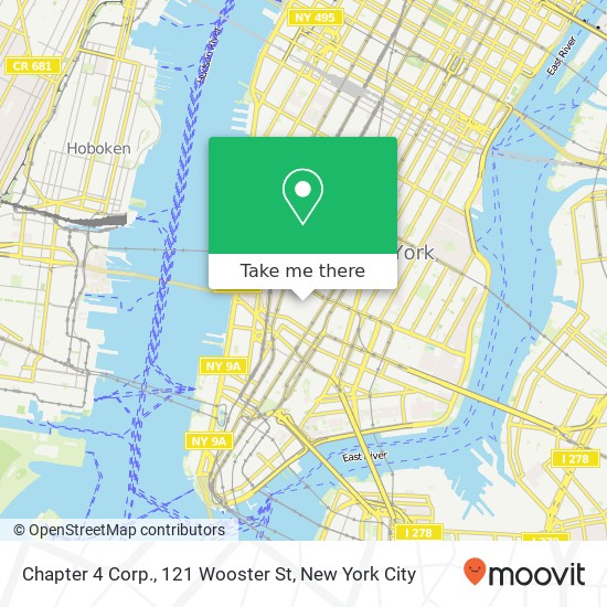 Mapa de Chapter 4 Corp., 121 Wooster St