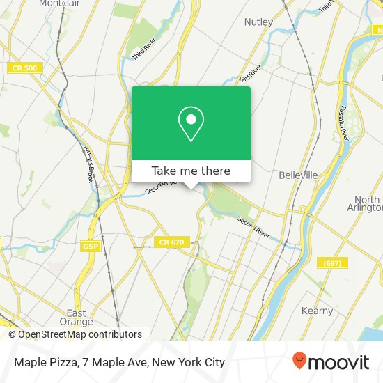 Mapa de Maple Pizza, 7 Maple Ave