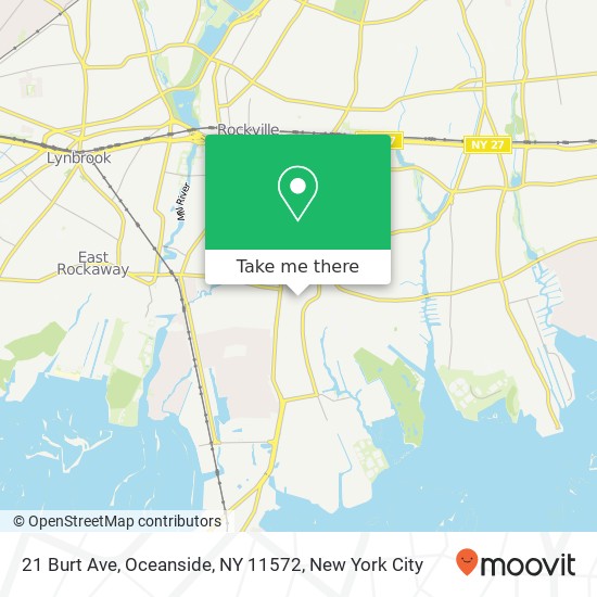 Mapa de 21 Burt Ave, Oceanside, NY 11572