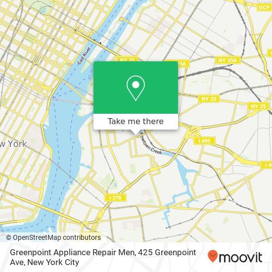 Mapa de Greenpoint Appliance Repair Men, 425 Greenpoint Ave