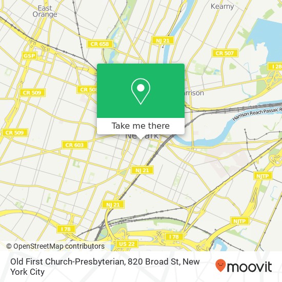 Mapa de Old First Church-Presbyterian, 820 Broad St