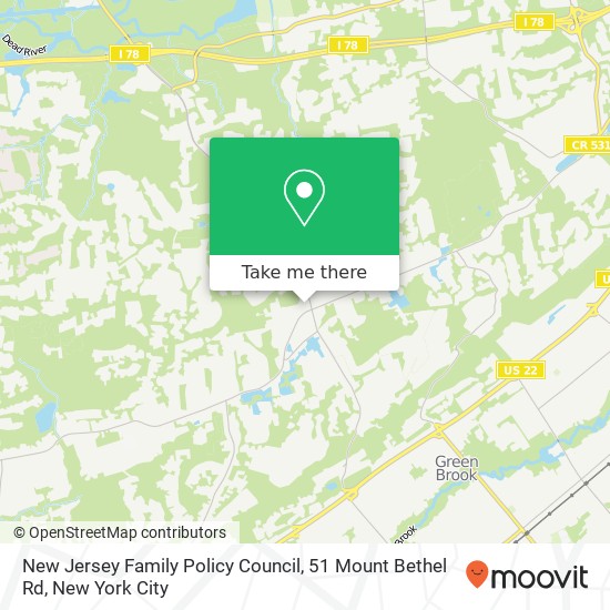 Mapa de New Jersey Family Policy Council, 51 Mount Bethel Rd