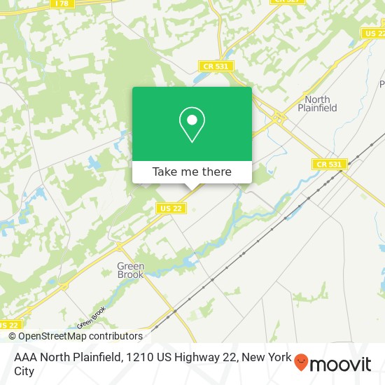 Mapa de AAA North Plainfield, 1210 US Highway 22