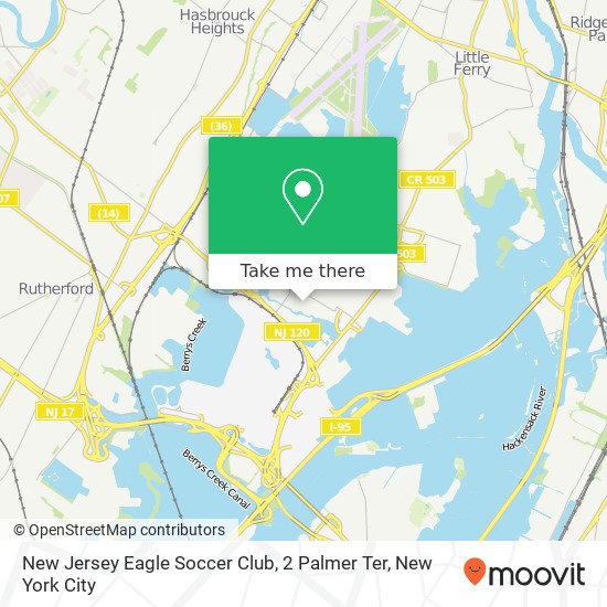 Mapa de New Jersey Eagle Soccer Club, 2 Palmer Ter