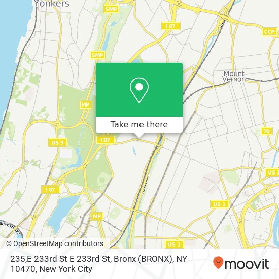 Mapa de 235,E 233rd St E 233rd St, Bronx (BRONX), NY 10470