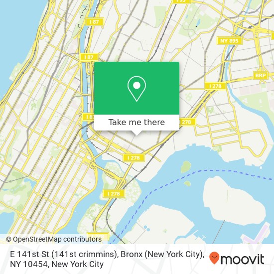 Mapa de E 141st St (141st crimmins), Bronx (New York City), NY 10454