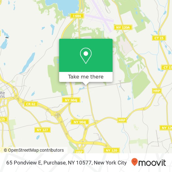 Mapa de 65 Pondview E, Purchase, NY 10577