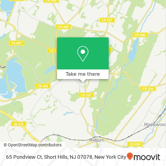 Mapa de 65 Pondview Ct, Short Hills, NJ 07078