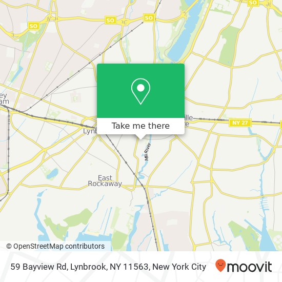Mapa de 59 Bayview Rd, Lynbrook, NY 11563