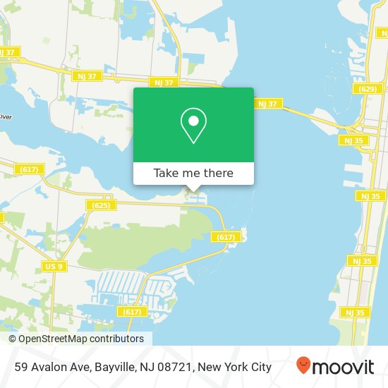 Mapa de 59 Avalon Ave, Bayville, NJ 08721