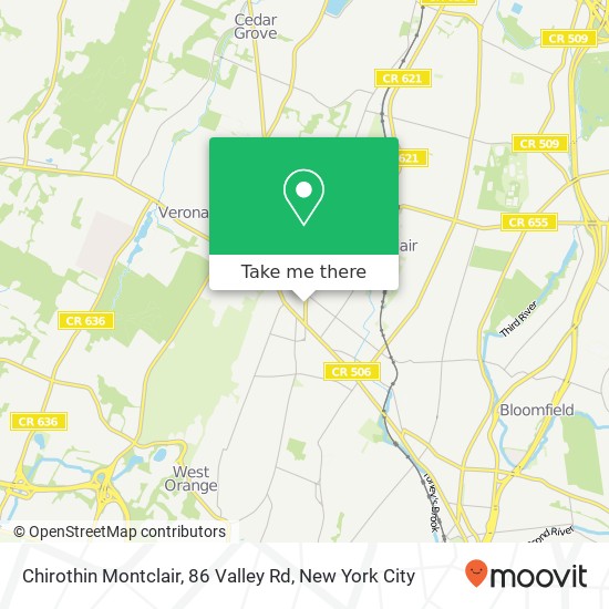 Chirothin Montclair, 86 Valley Rd map