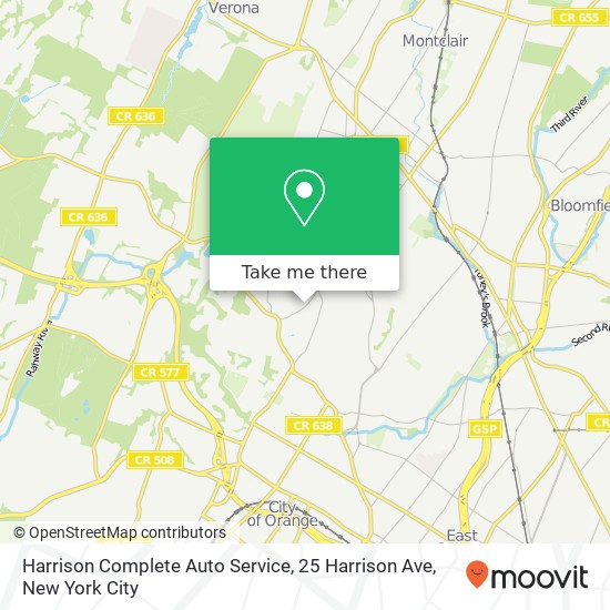 Mapa de Harrison Complete Auto Service, 25 Harrison Ave