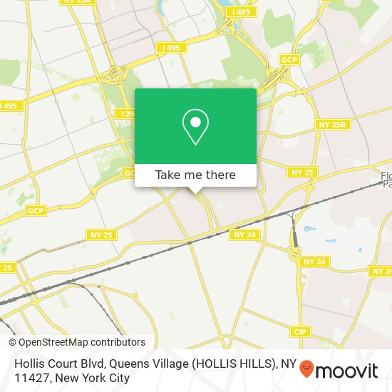 Hollis Court Blvd, Queens Village (HOLLIS HILLS), NY 11427 map