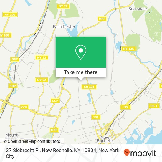 Mapa de 27 Siebrecht Pl, New Rochelle, NY 10804