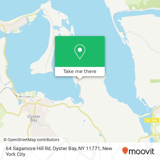 Mapa de 64 Sagamore Hill Rd, Oyster Bay, NY 11771
