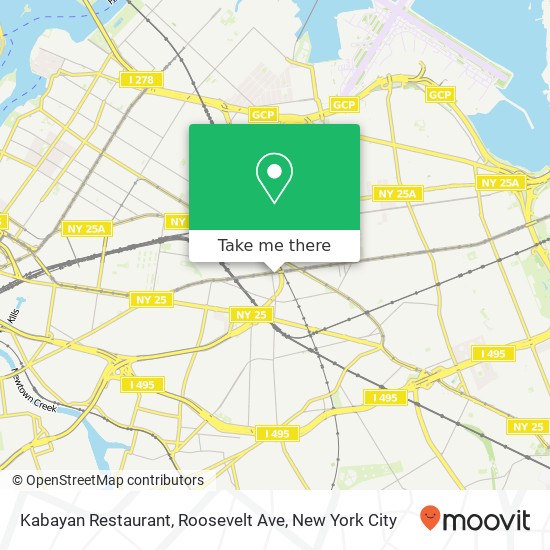 Kabayan Restaurant, Roosevelt Ave map