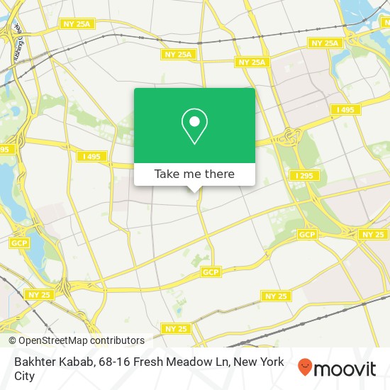 Mapa de Bakhter Kabab, 68-16 Fresh Meadow Ln