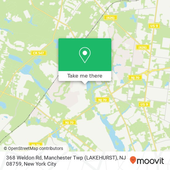 368 Weldon Rd, Manchester Twp (LAKEHURST), NJ 08759 map