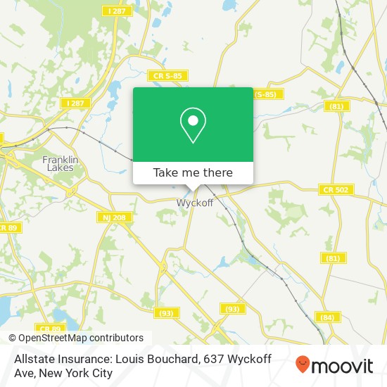 Allstate Insurance: Louis Bouchard, 637 Wyckoff Ave map
