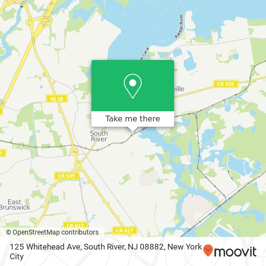 Mapa de 125 Whitehead Ave, South River, NJ 08882