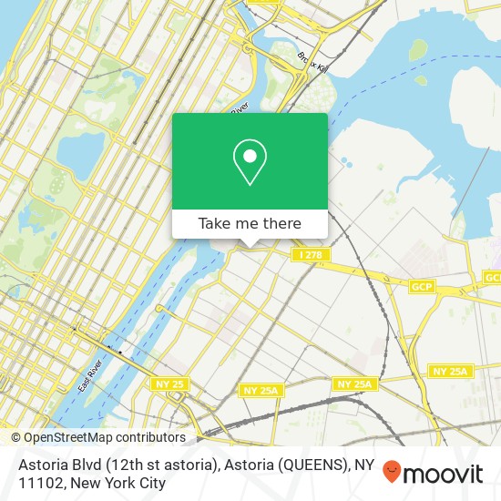 Mapa de Astoria Blvd (12th st astoria), Astoria (QUEENS), NY 11102