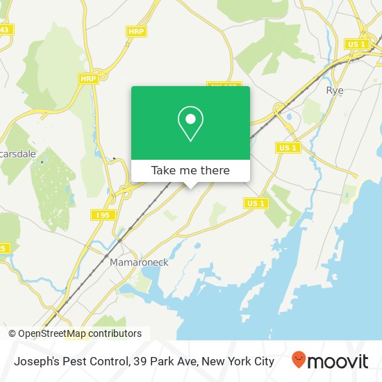 Mapa de Joseph's Pest Control, 39 Park Ave