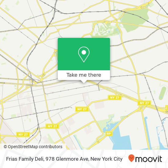 Mapa de Frias Family Deli, 978 Glenmore Ave