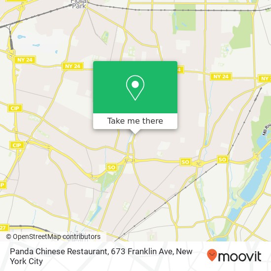 Mapa de Panda Chinese Restaurant, 673 Franklin Ave