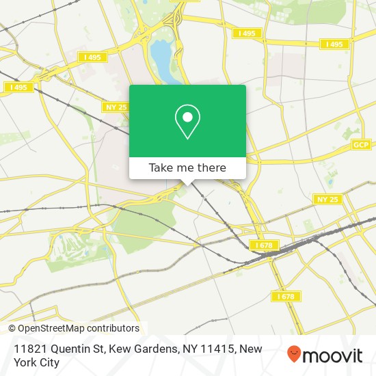 Mapa de 11821 Quentin St, Kew Gardens, NY 11415