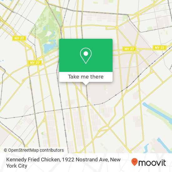 Mapa de Kennedy Fried Chicken, 1922 Nostrand Ave