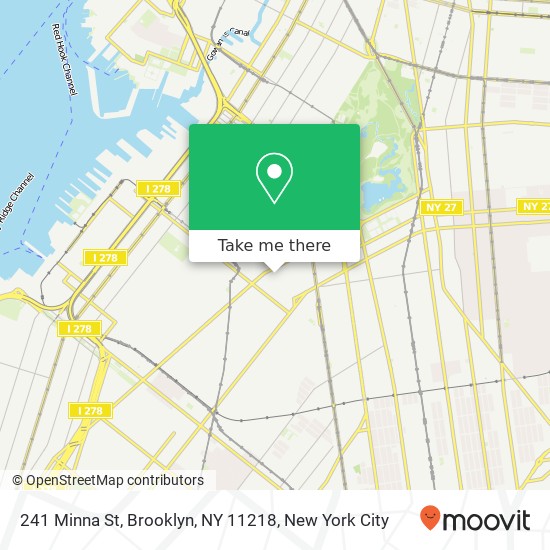 Mapa de 241 Minna St, Brooklyn, NY 11218