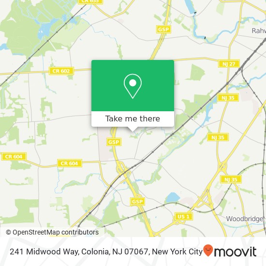 241 Midwood Way, Colonia, NJ 07067 map