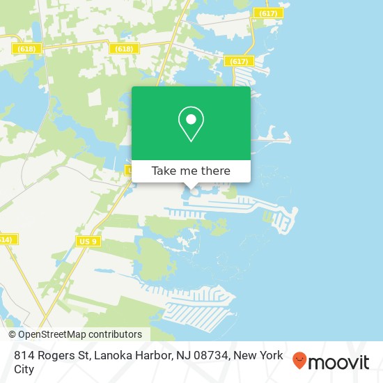 Mapa de 814 Rogers St, Lanoka Harbor, NJ 08734