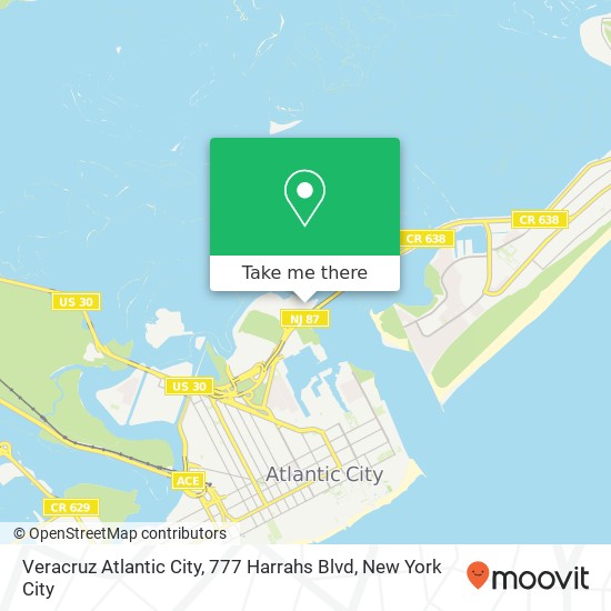 Mapa de Veracruz Atlantic City, 777 Harrahs Blvd