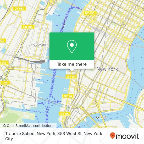 Trapeze School New York, 353 West St map