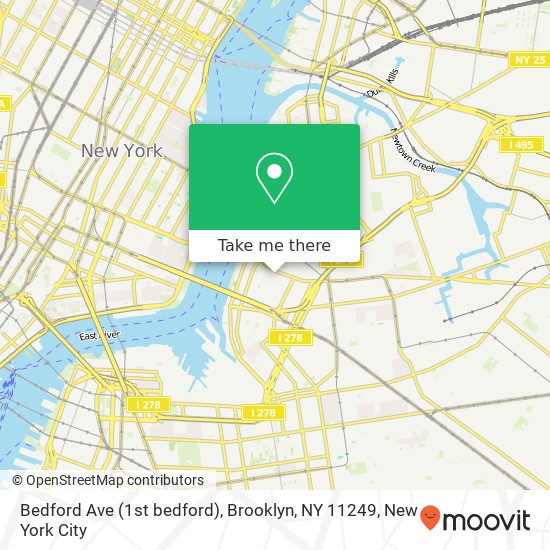 Mapa de Bedford Ave (1st bedford), Brooklyn, NY 11249