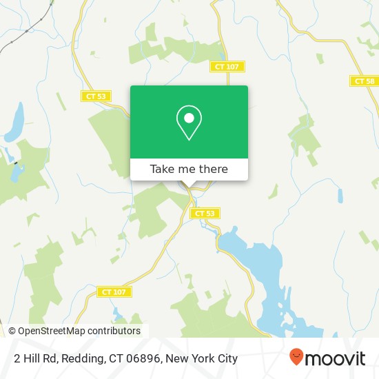 Mapa de 2 Hill Rd, Redding, CT 06896