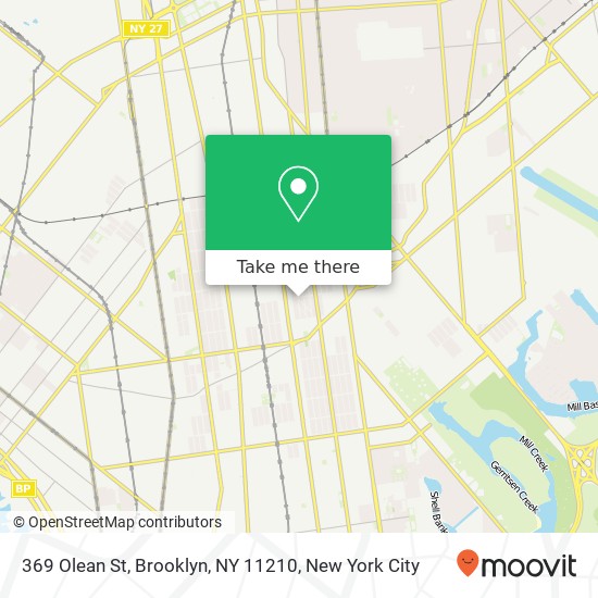 Mapa de 369 Olean St, Brooklyn, NY 11210