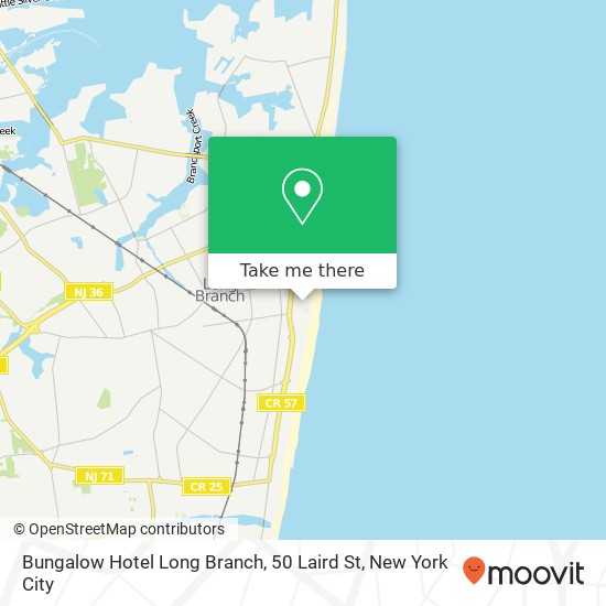 Bungalow Hotel Long Branch, 50 Laird St map