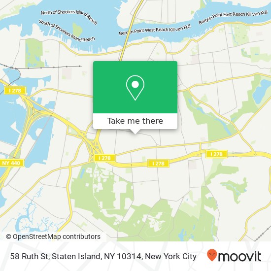 Mapa de 58 Ruth St, Staten Island, NY 10314