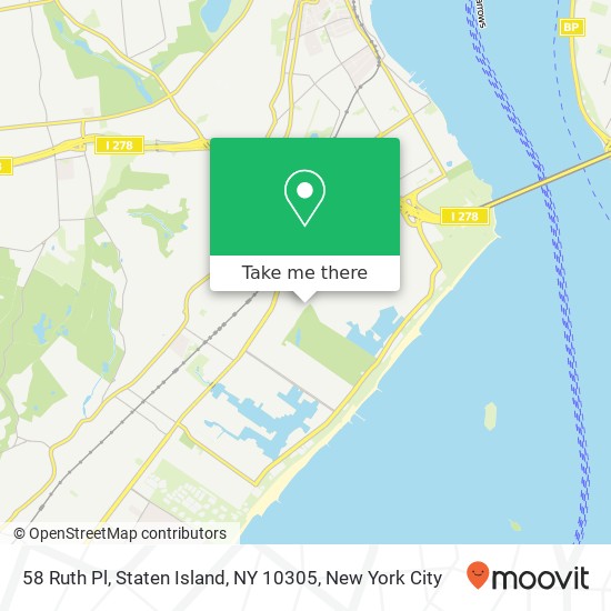 Mapa de 58 Ruth Pl, Staten Island, NY 10305