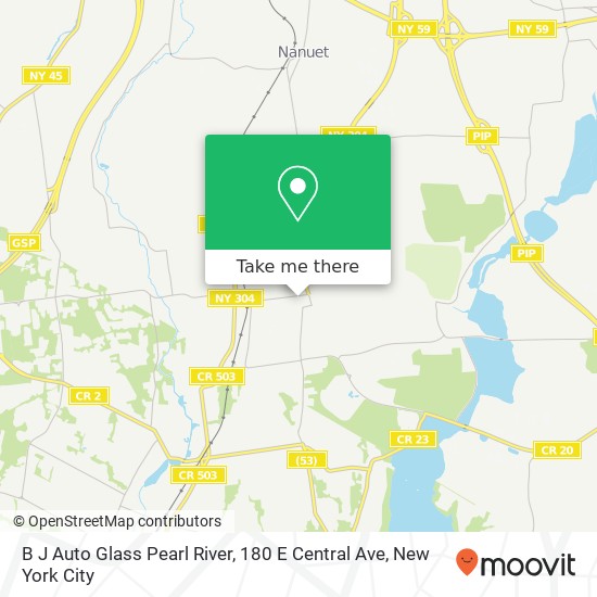 B J Auto Glass Pearl River, 180 E Central Ave map