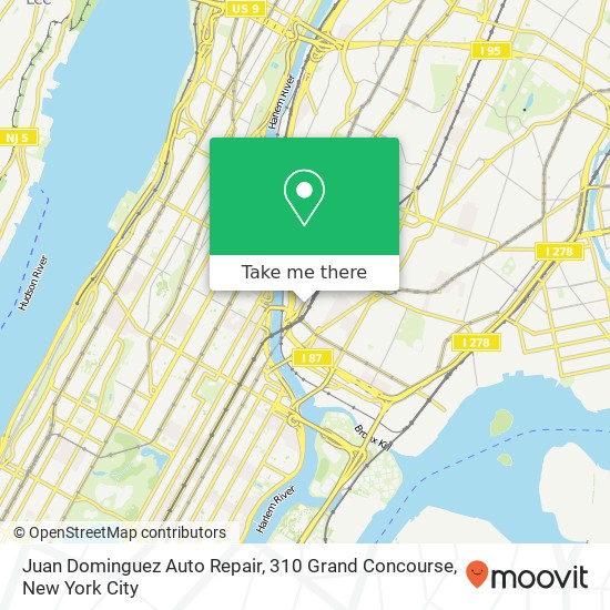Mapa de Juan Dominguez Auto Repair, 310 Grand Concourse